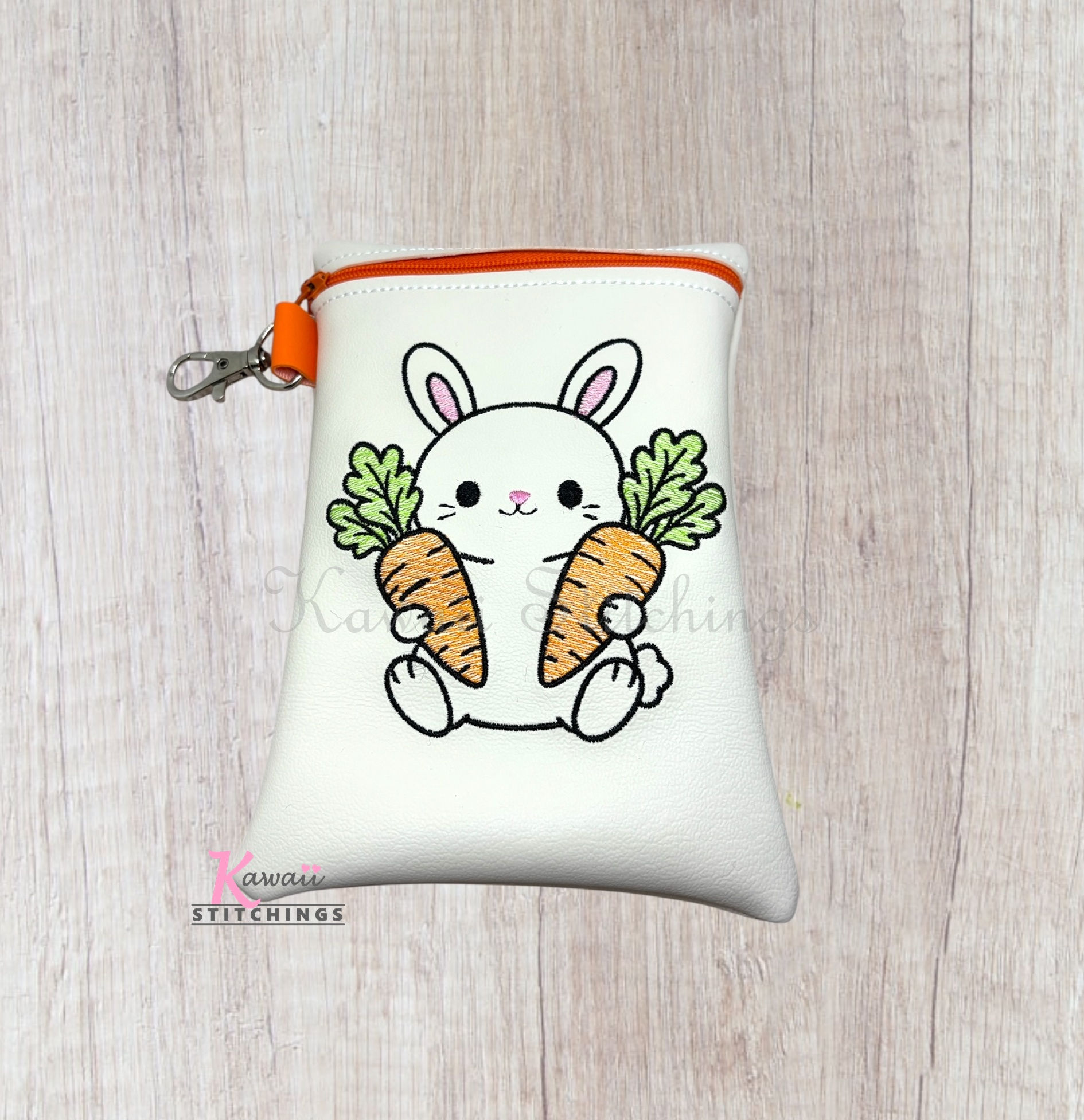 Carrots Bunny Sketchy 7x5 Zipper Bag