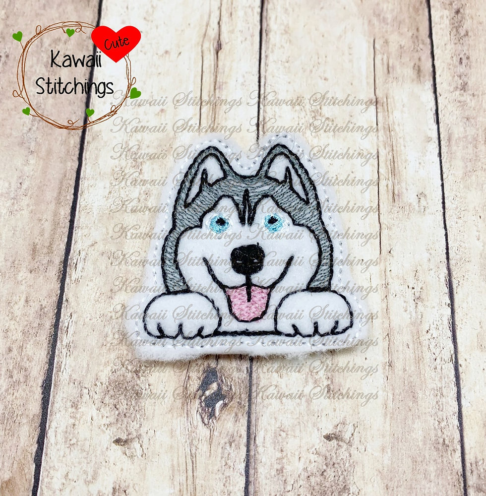 Sketchy Husky Dog Feltie