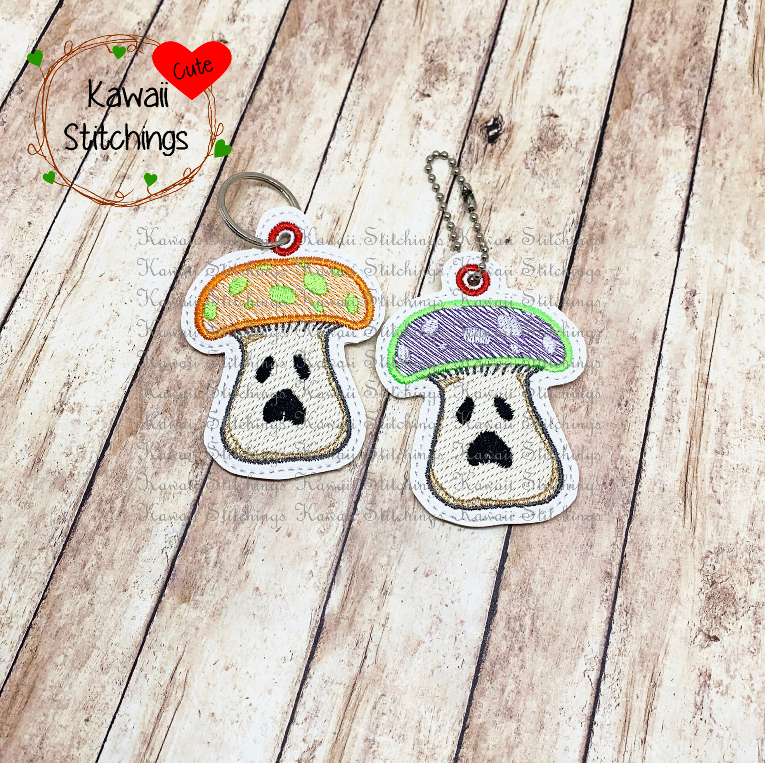 Sketchy Mush-Ghost Mushroom Key Tag