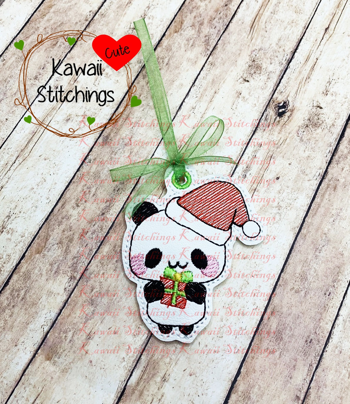 Sketchy Santa Panda Ornament