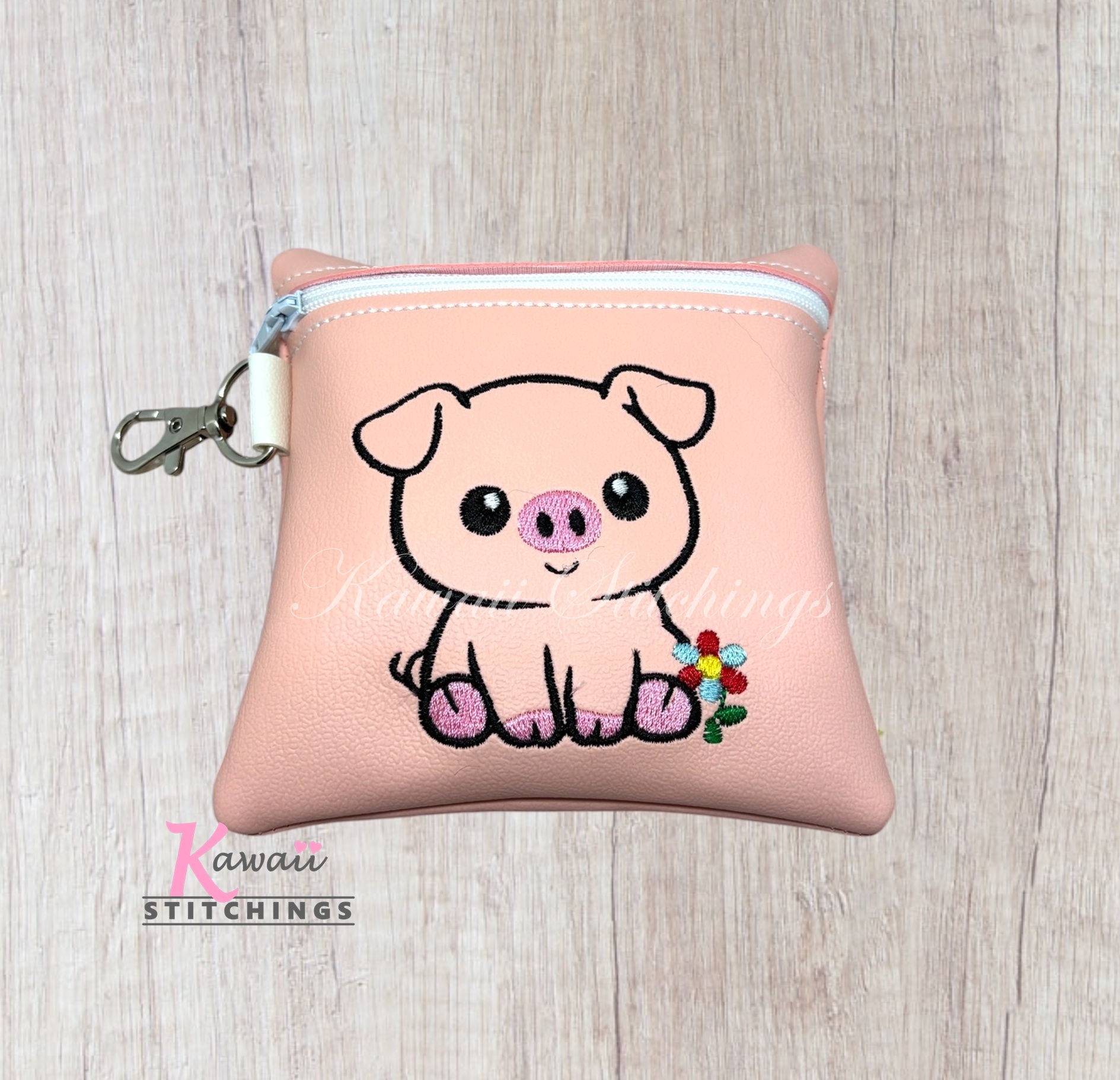 Flower Pig Zipper Bag 5x5
