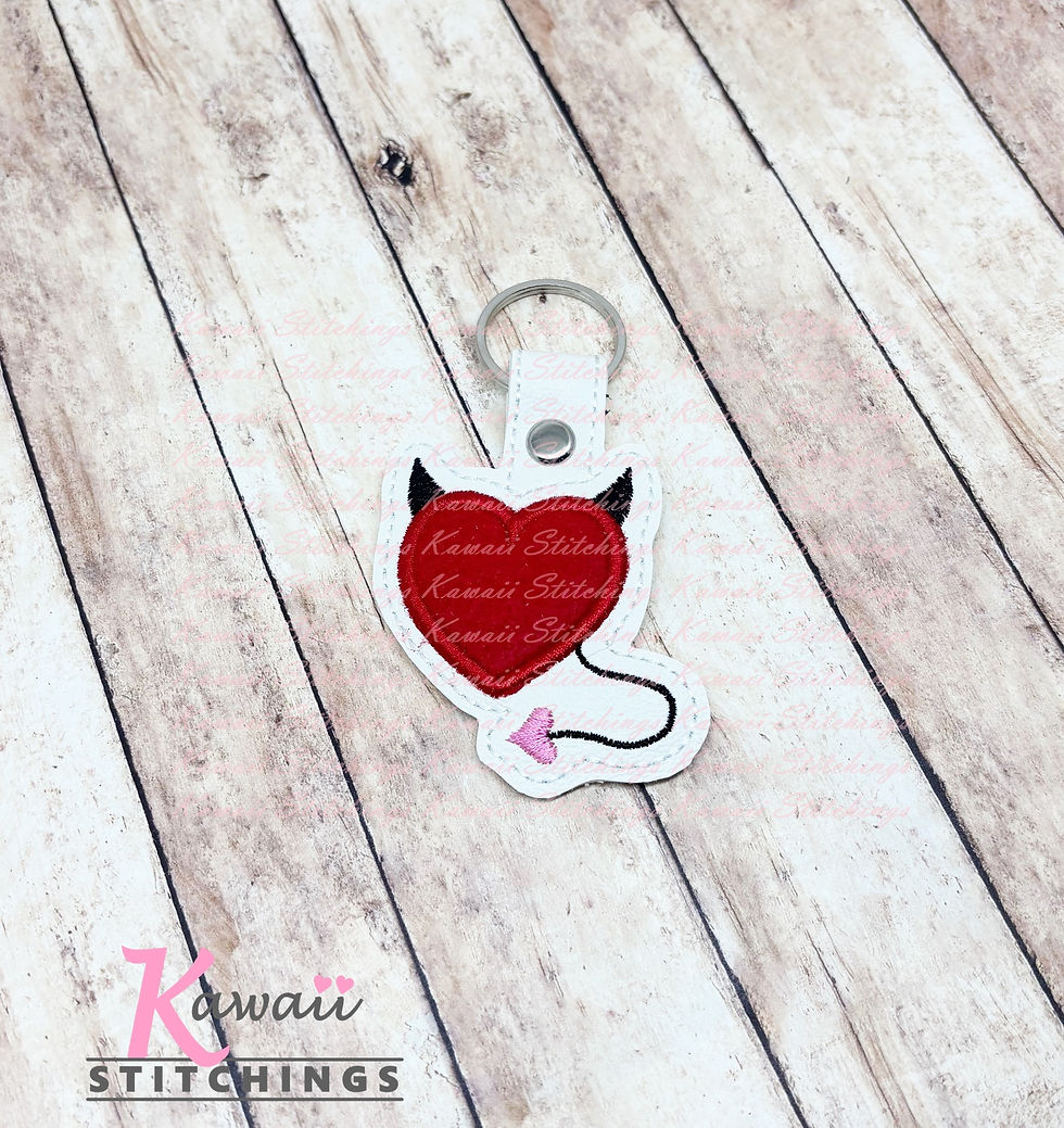 Devil Heart Applique Key Fab