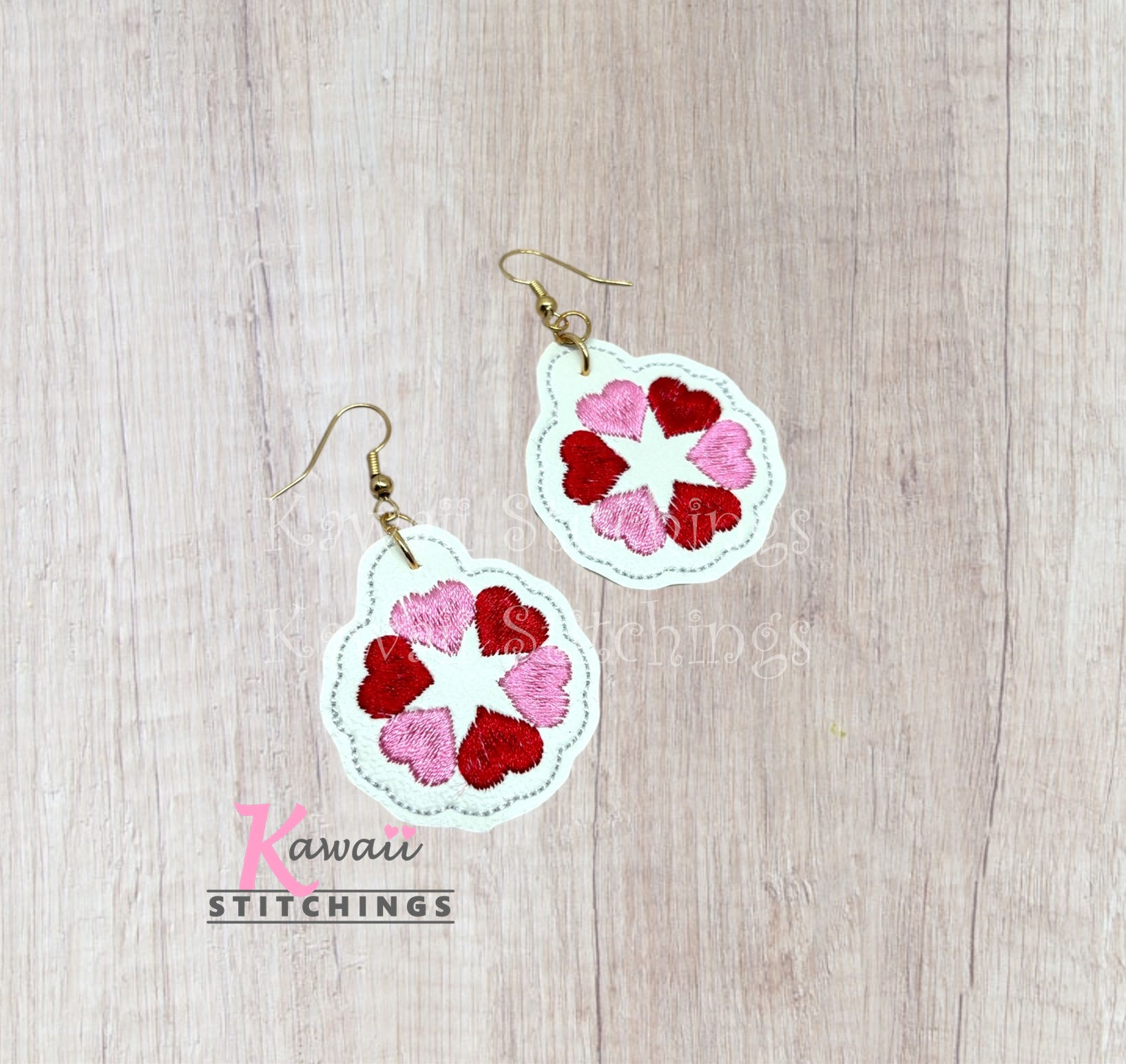 Two Color Hearts Earring