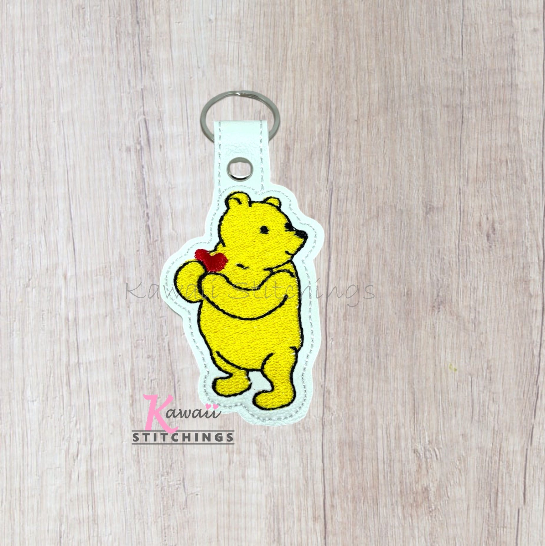 Classic Pooh with Heart Key Fob