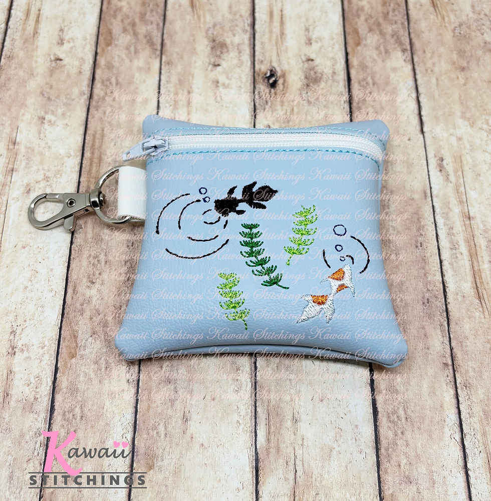 Swimming Goldfish 4x4 Zipper Bag