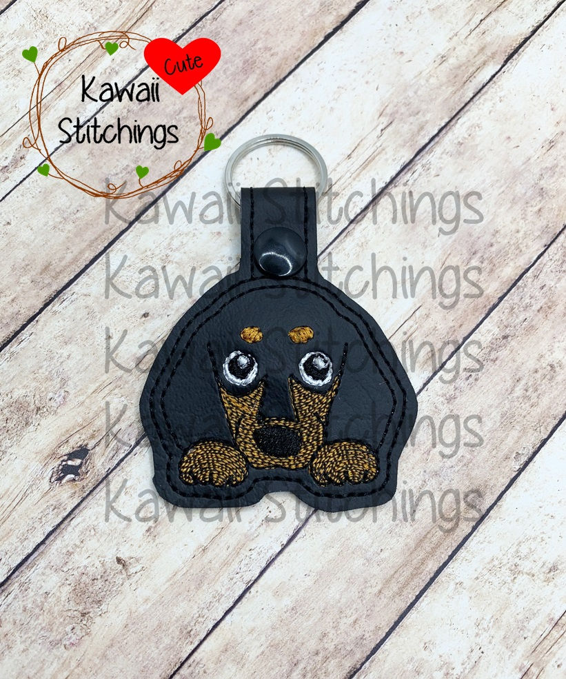 Sketchy Dachshund Dog Style 2 Key Fob
