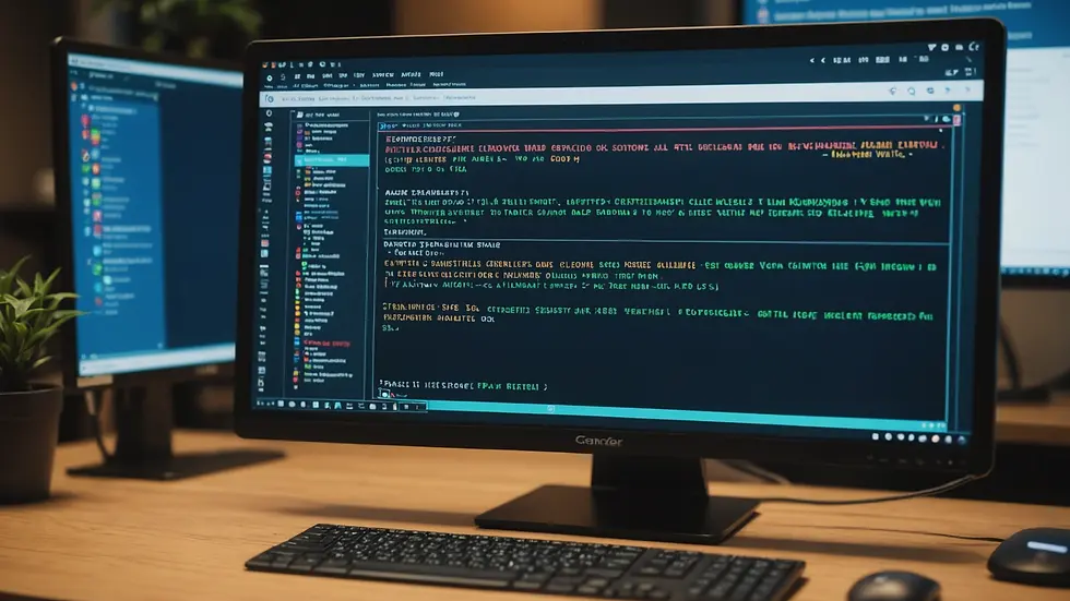 Close-up view of a programmer's screen showing a web browser console with error messages