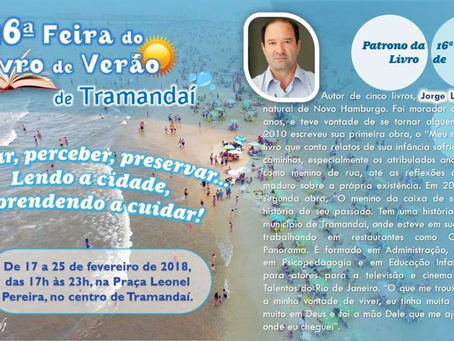 JORGE LUIS MARTINS PATRONO DA FEIRA DO LIVRO 2018, DE TRAMANDAÍ