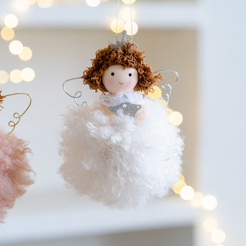 Thumbnail: New Year Gift White Pink Christmas Angel Doll Tree Ornament Xmas Decoration For 