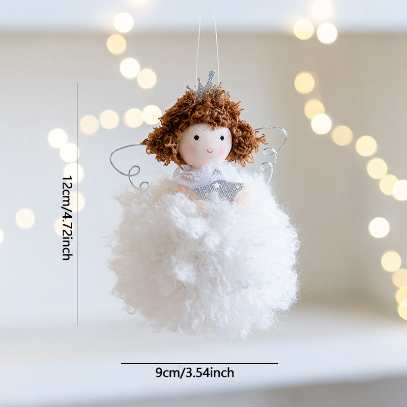 Thumbnail: New Year Gift White Pink Christmas Angel Doll Tree Ornament Xmas Decoration For 