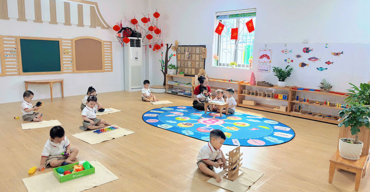 Các bé tại mầm non Hoa Trạng Nguyên