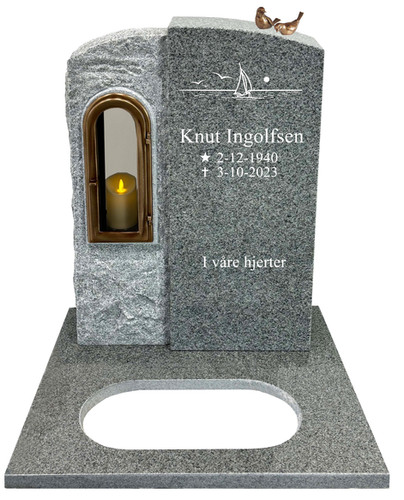 Gravstein 102 D Grå granitt | Ellinggard