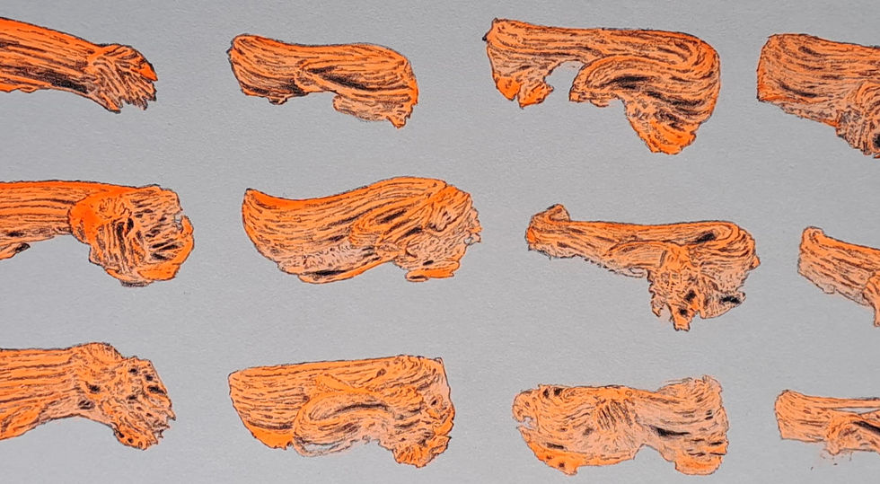 Interactions between graphite and glowing acrylic (detail)