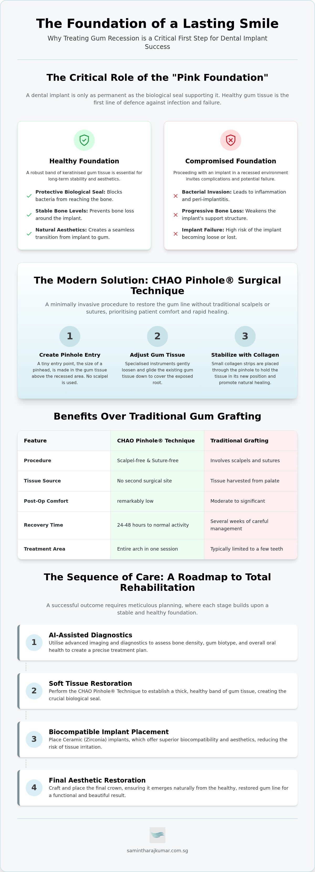 Treating gum recession before dental implants