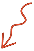 Orange squigly single arrow flipped.png
