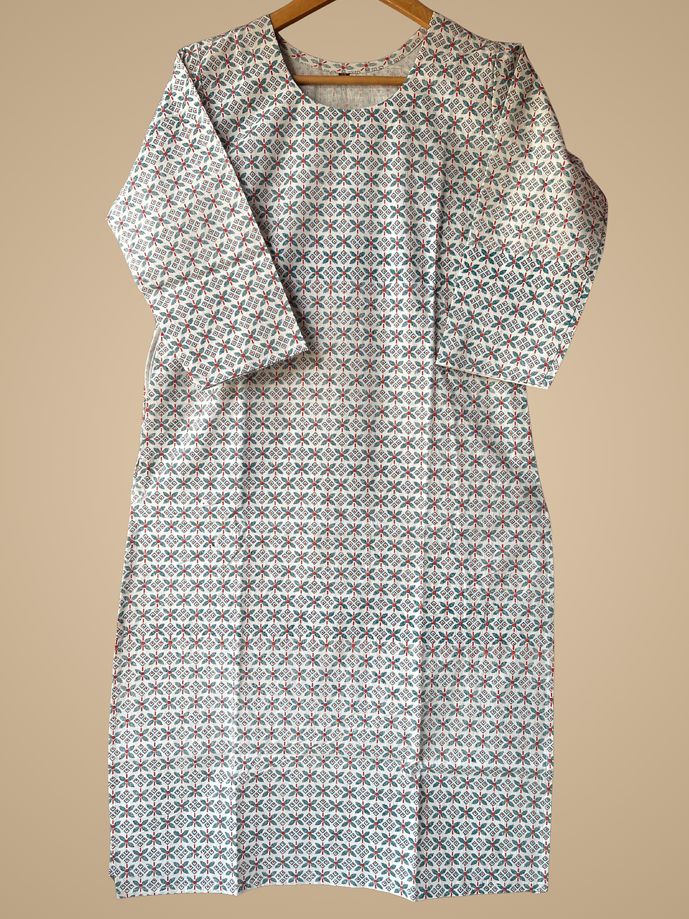 Thumbnail: Printed Khadi Kurta for Women – Soft Handwoven Khadi Cloth