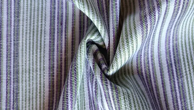 2.5m white olive purple handspun handloom stripe khadi cotton kurta material