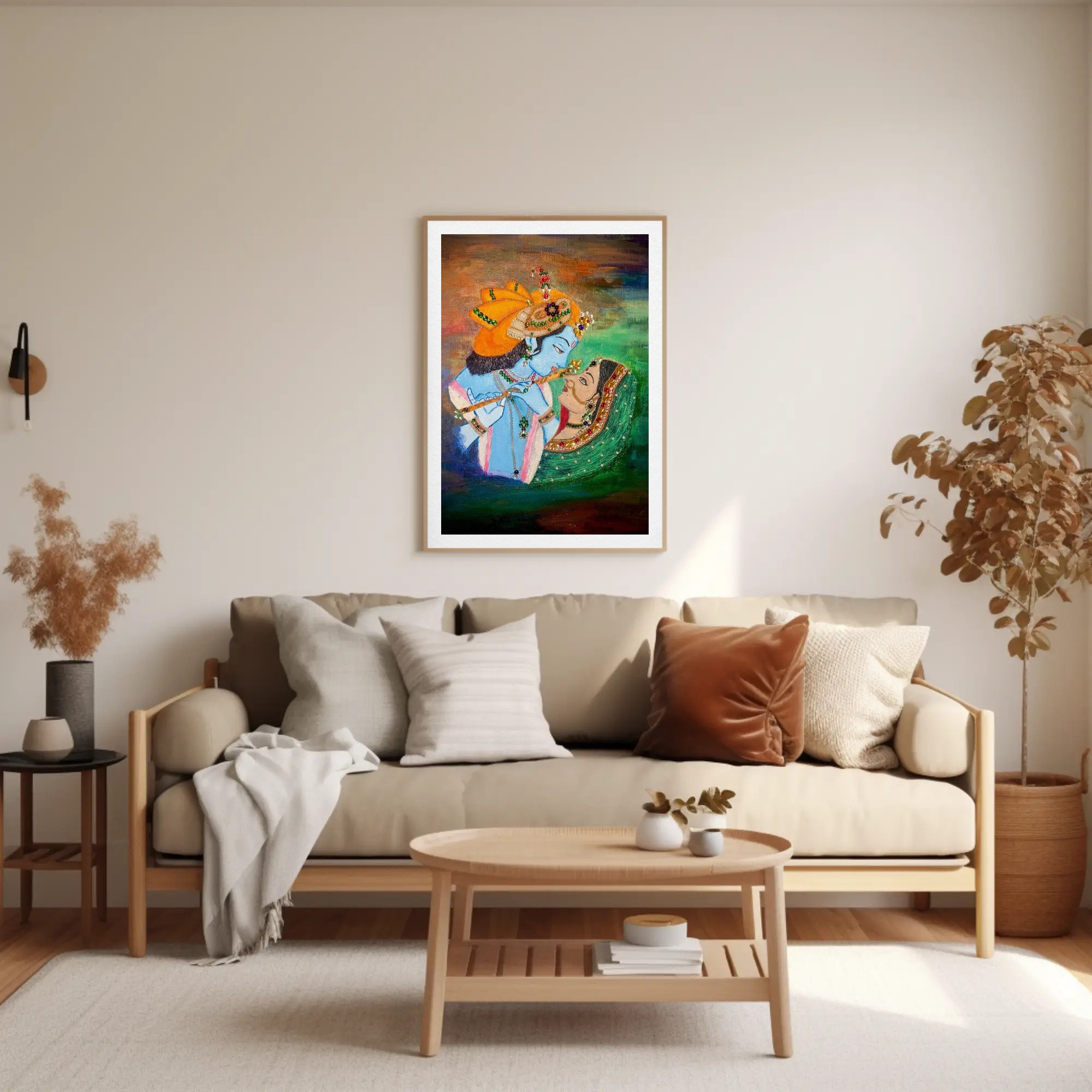 Krishna & Radha – Mixed Media Painting