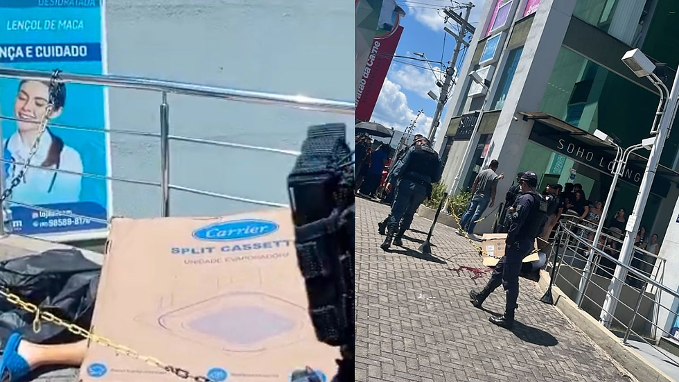 Homem é executado com tiros na cabeça por criminosos encapuzados, em frente a mini shopping no Parque Dez