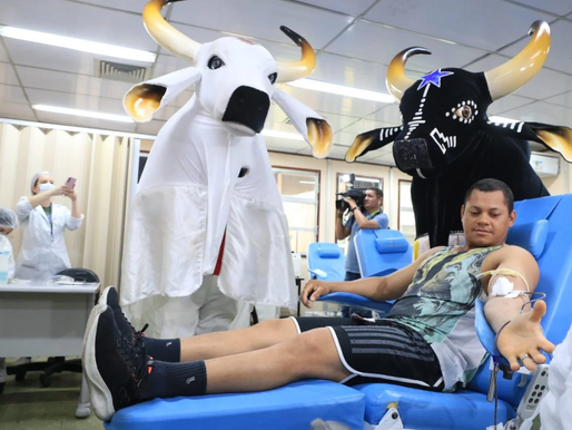 Hemoam lança “Junho Azul e Vermelho” para incentivar a doação de sangue em Manaus, com a presença dos bois
