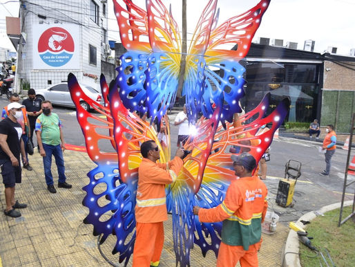 Secretário Sabá Reis acompanha últimos retoques na Praça dos Advogados Alberto Simonetti