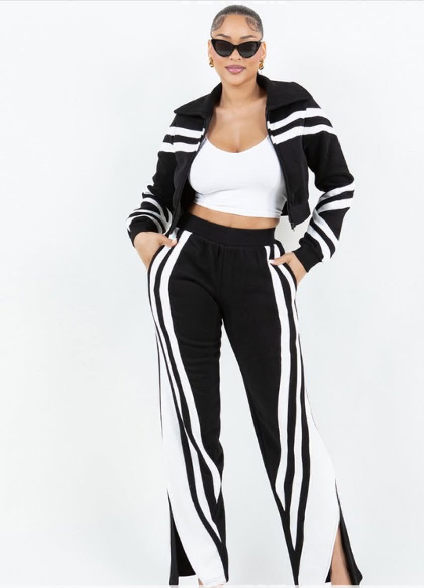 Black Trimmed Sweatsuit
