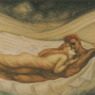 Jean-delville - un rêve d'amour Triptyque