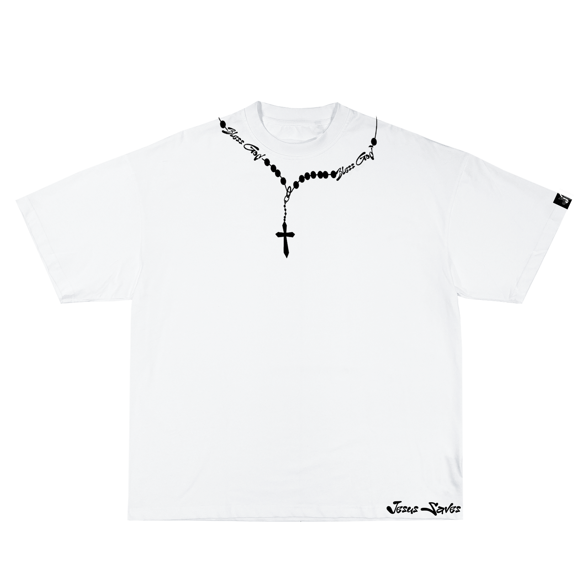 WHITE "JESUS SAVES" TEE