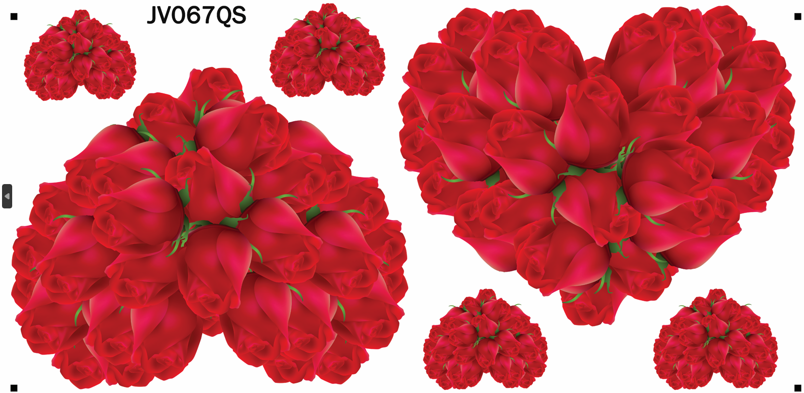 QS-JV067 Heart Roses  (23")