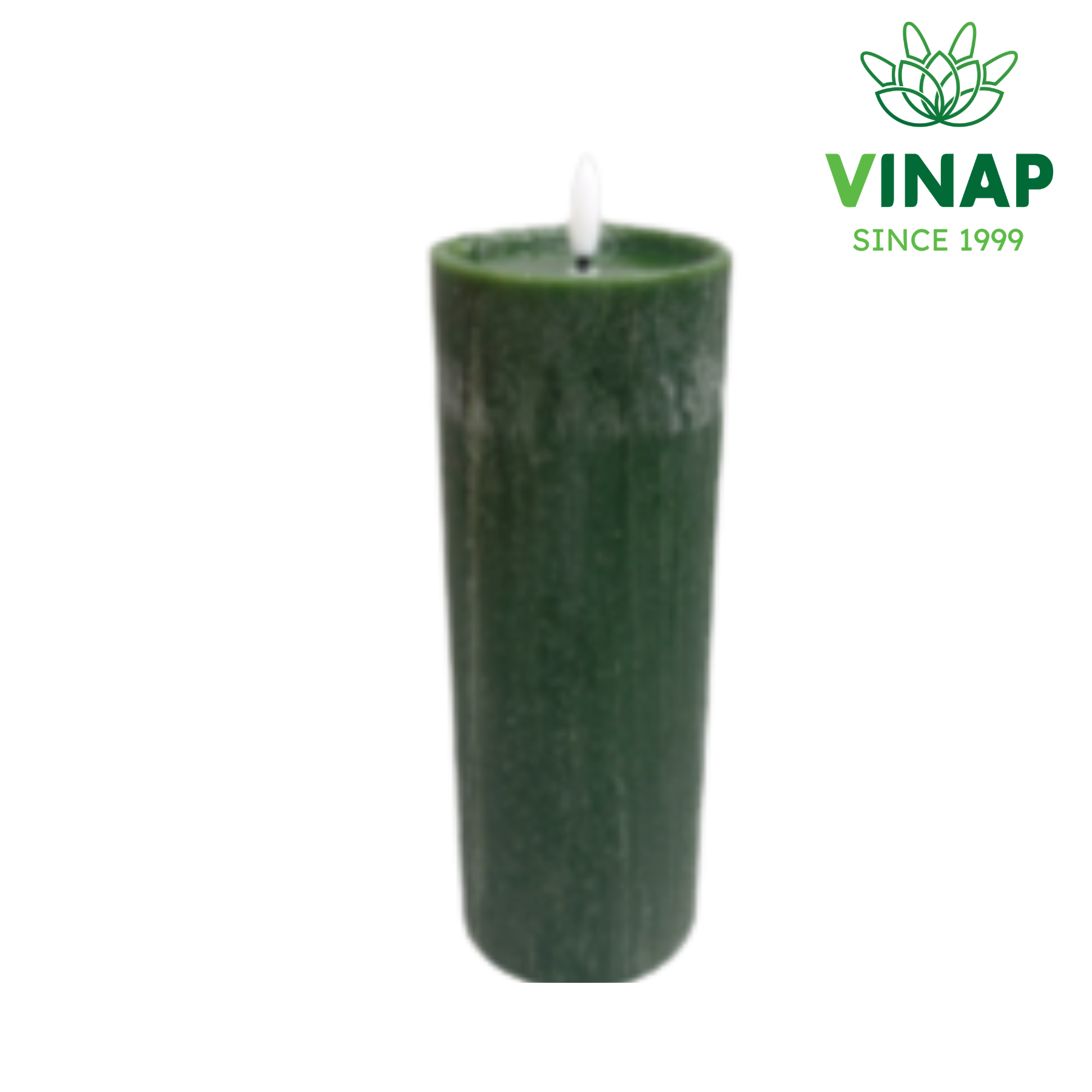 Rustic LED Pillar Candle 3 × 8-Dark Green