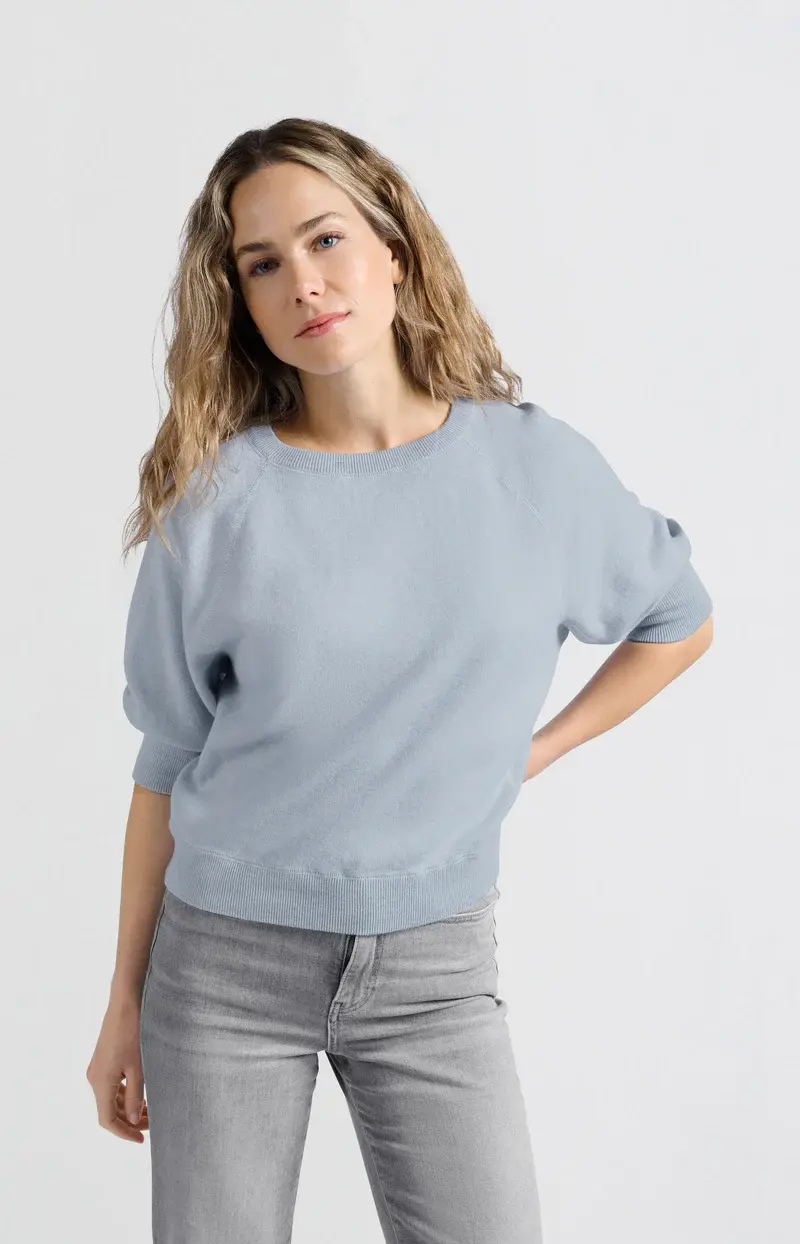 Sweater Raglan Sleeves YAYA Gray Dawn Blue Melange