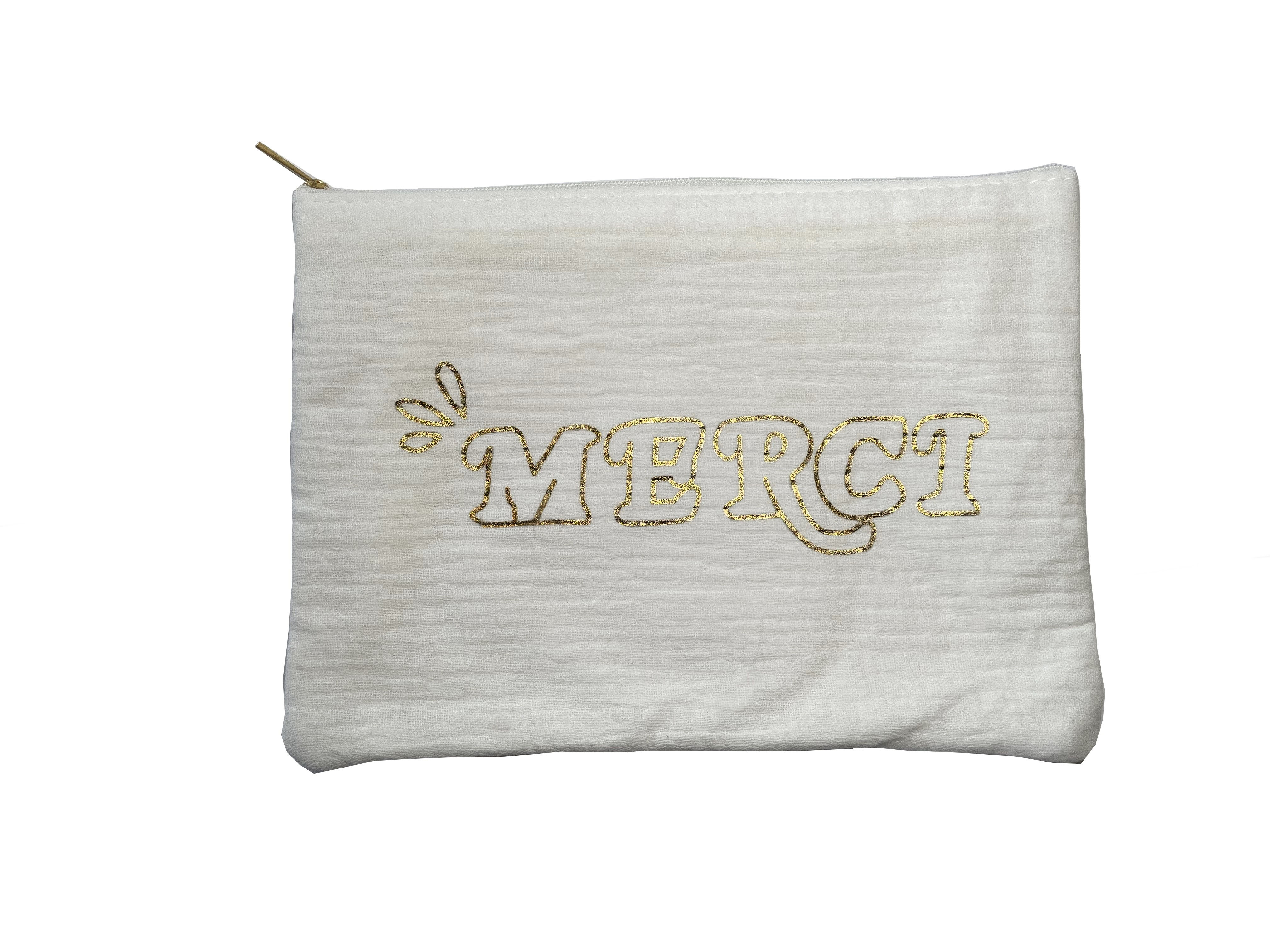 Pochette floquée Merci