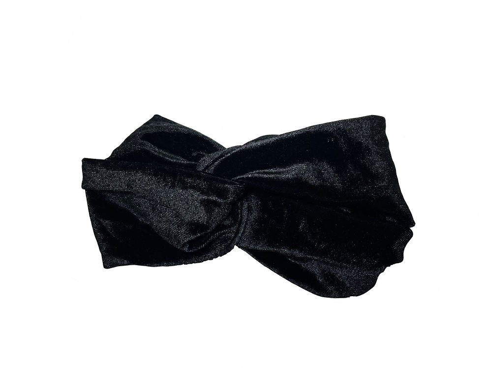 Miniature : bandeau pour cheveux en velours coloris élégants - noir
