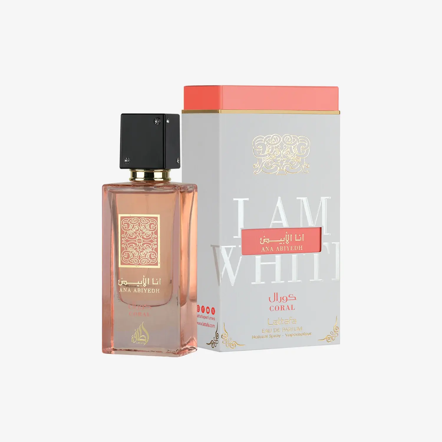 Lattafa Ana Abiyedh Coral Fragancia Floral Frutal 60ml