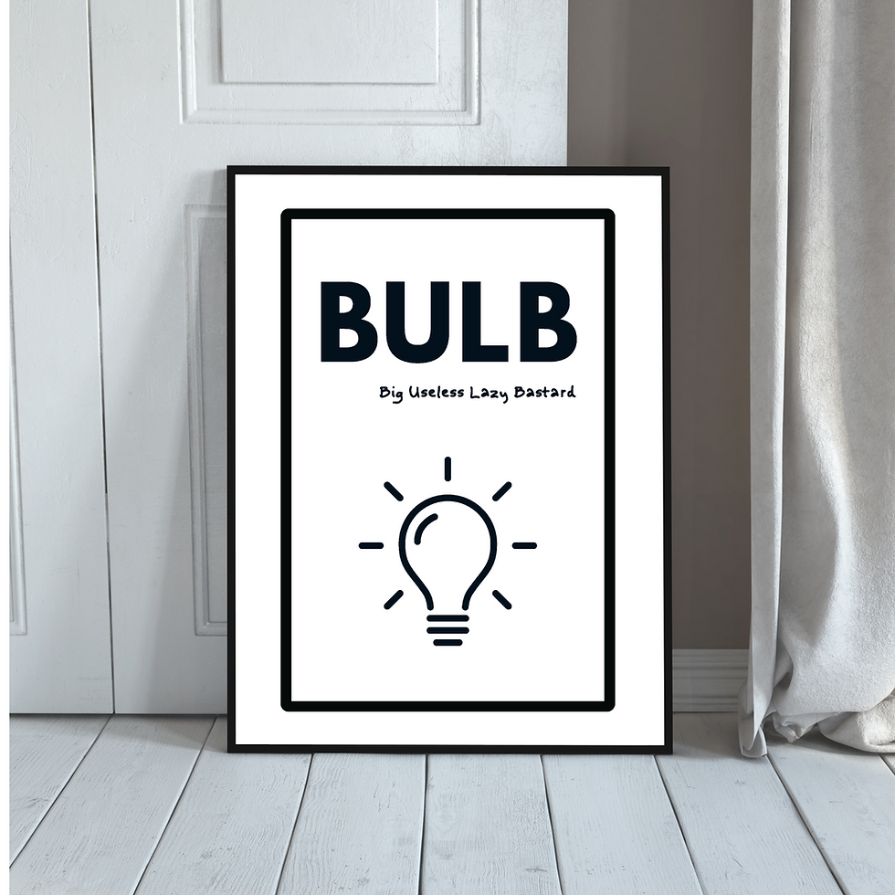 Thumbnail: BULB - A4 - Acronym Wall Art PRINTS & FRAMED OPTIONS