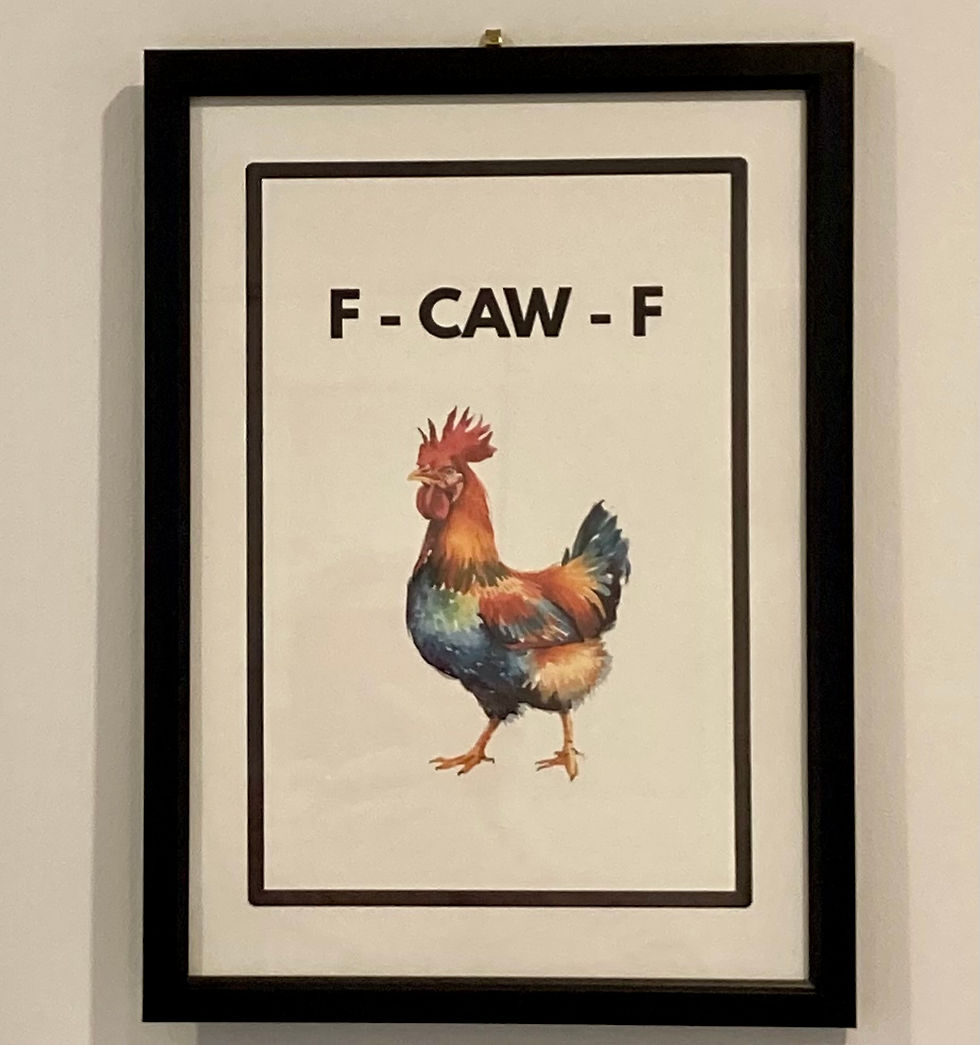 Thumbnail: F - CAW - F A4 - Funny Painted Chicken Wall Art