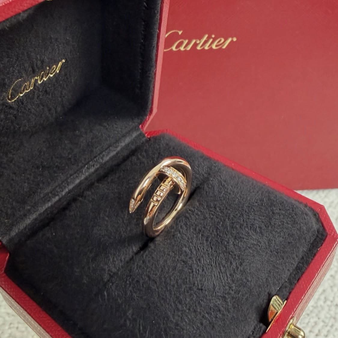 Cartier Juste Un Clou Ring Classic Model Rose Gold With Diamonds Size 48