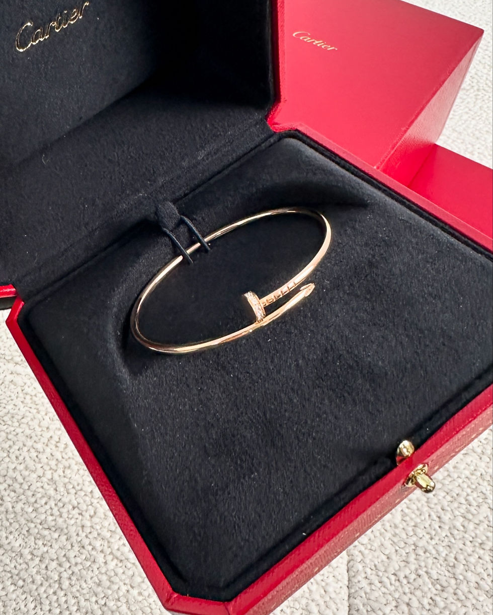 Thumbnail: Cartier Juste Un Clou Bracelet SM Rose Gold With Diamonds Size 17