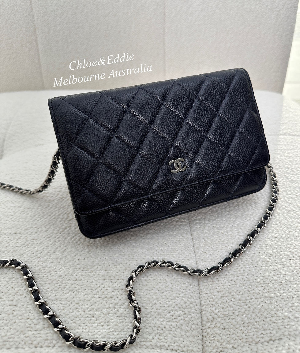 Chanel Dark Navy Caviar Classic Wallet On Chain SHW (2013)