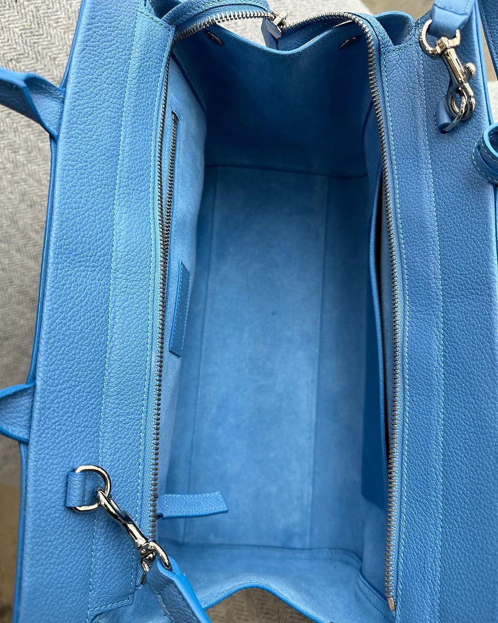 Thumbnail: Saint Laurent YSL Blue Leather Cabas Rive Gauche (2016)