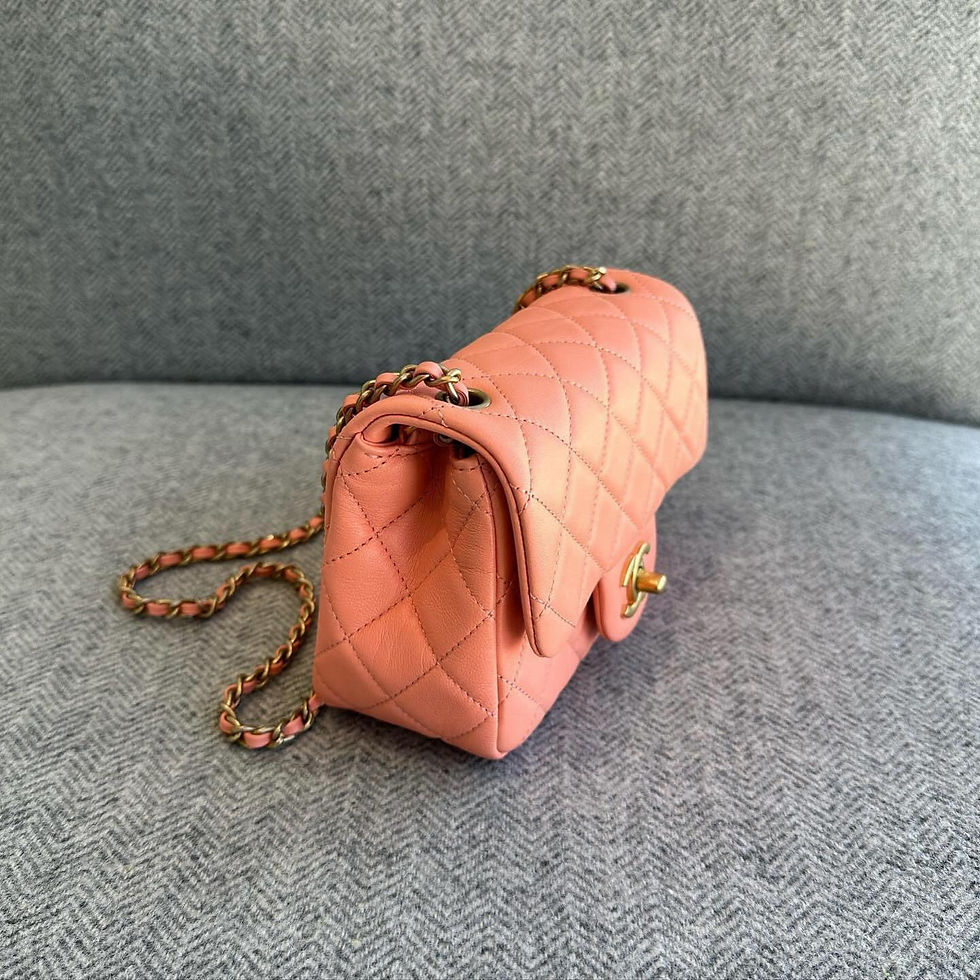 Thumbnail: Chanel Full Set Pearl Crush Mini Square Flap Bag (Microchip, 2022)