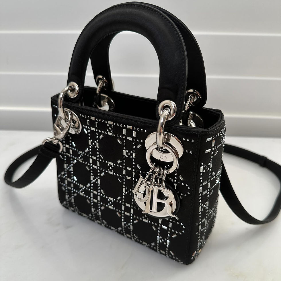 Thumbnail: Dior Lady Dior Mini Satin Black SHW (2018)