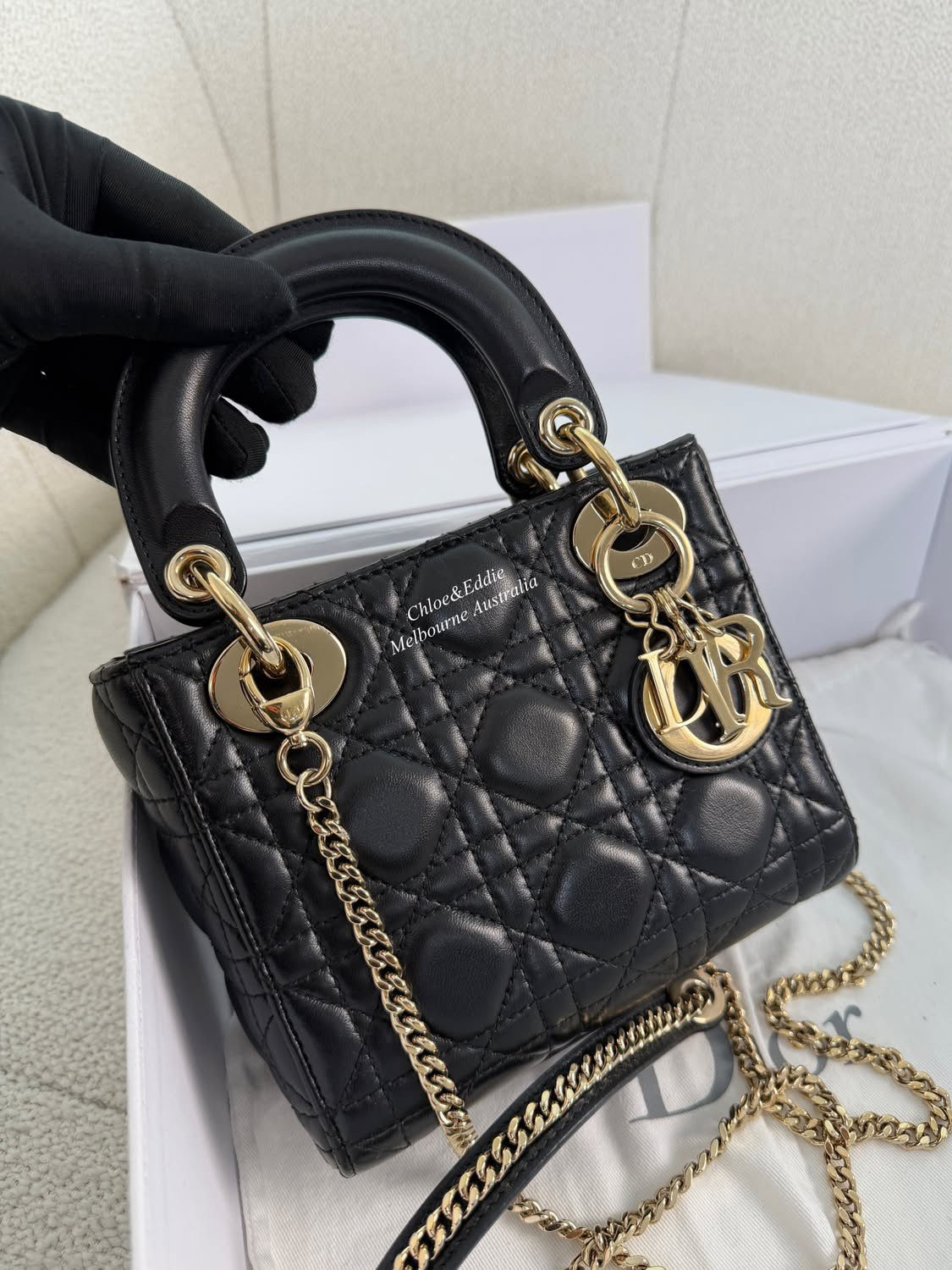 Dior Black Lady Dior Mini GHW (2024)