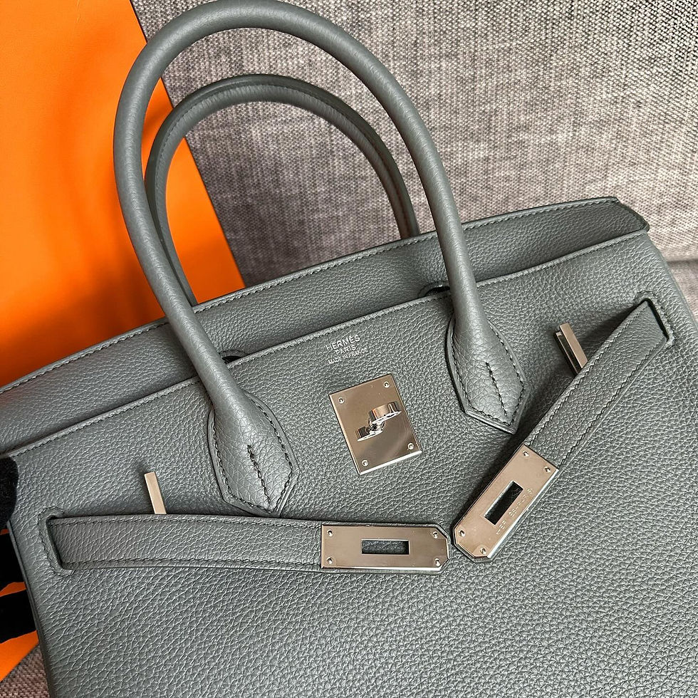 Thumbnail: Hermes Full Set Birkin 30 Vert Amande SHW Stamp U
