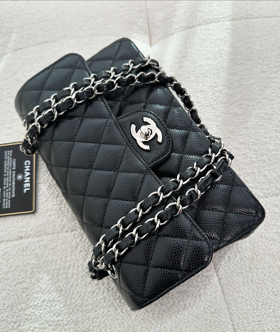 Thumbnail: Chanel Black Caviar Classic Flap Small SHW (2019)