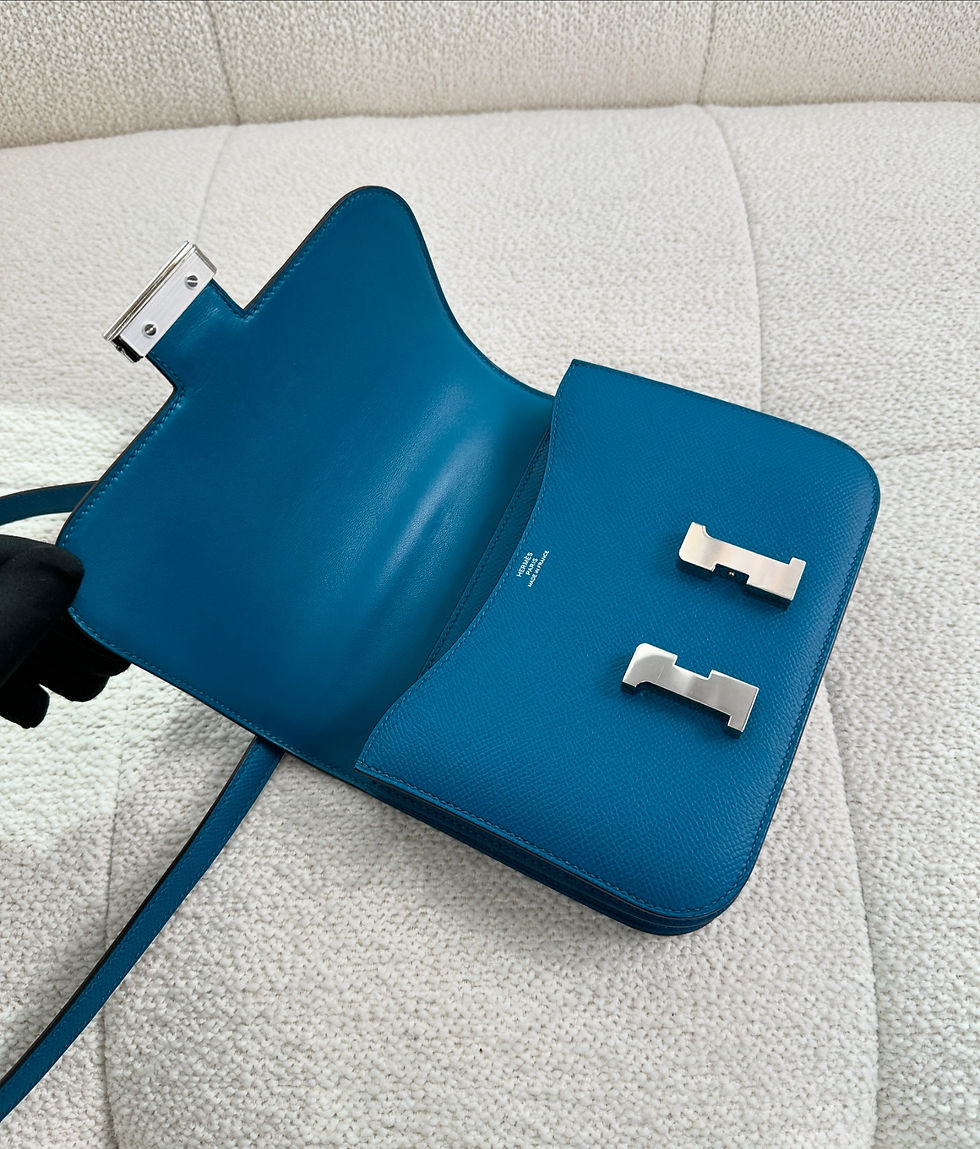 Thumbnail: Hermes  Constance III Mini Bleu Izmir Epsom Stamp T