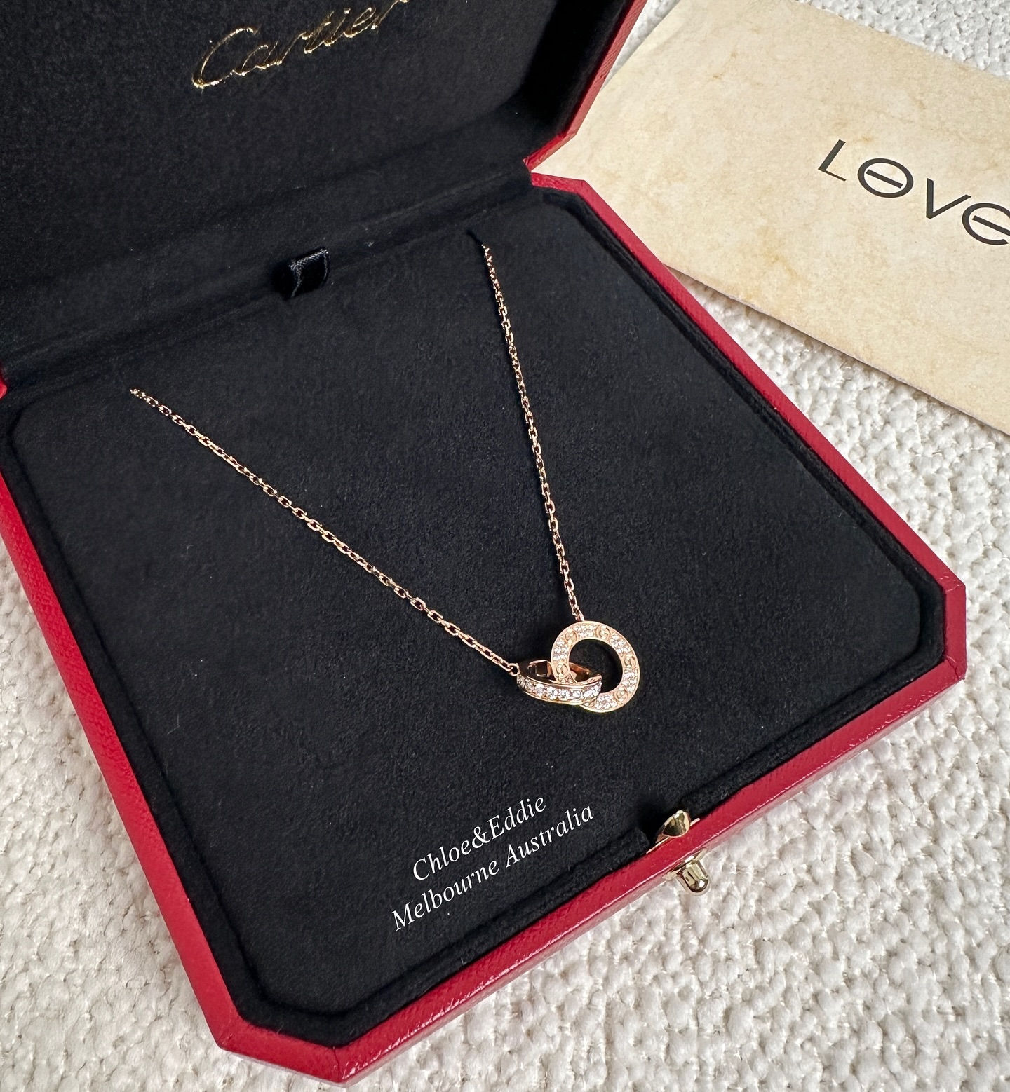 Cartier Love Necklace Rose Gold With Diamonds (2018)