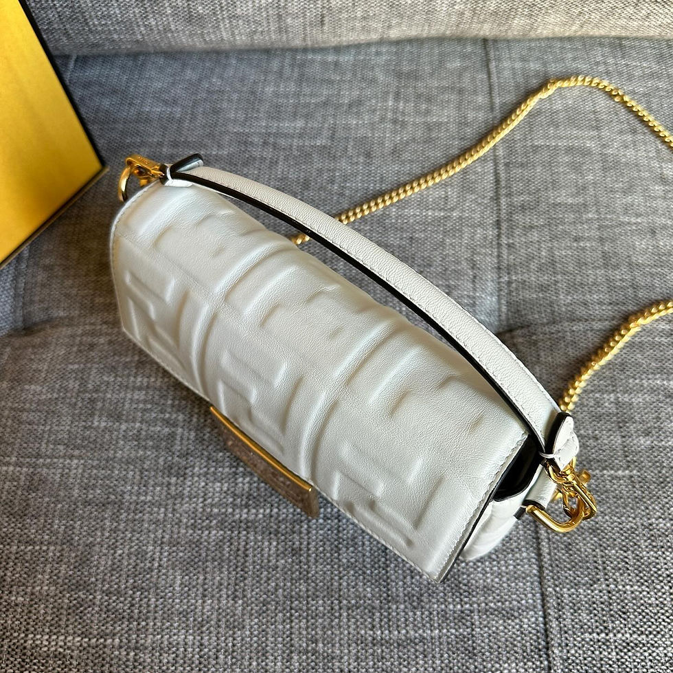 Thumbnail: Fendi White Nappa Baguette Mini GHW (2021)