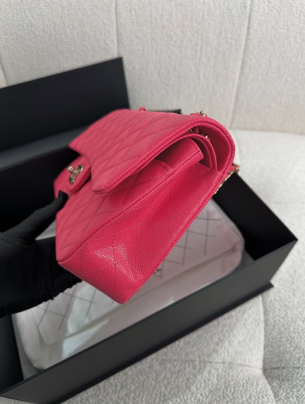 Thumbnail: Chanel Pink Caviar Classic Flap Medium GHW (2023)