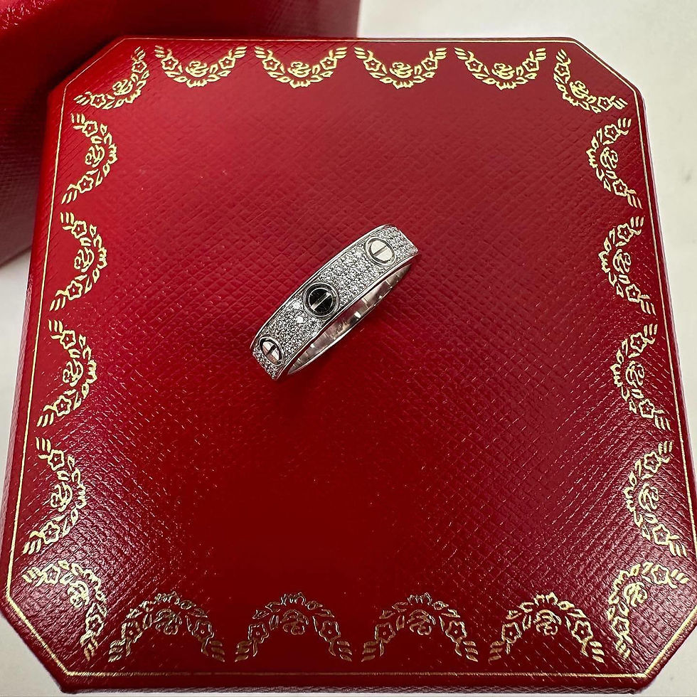 Thumbnail: Cartier Full Set White Gold Love Wedding Band , Diamond-Paved , Size 48